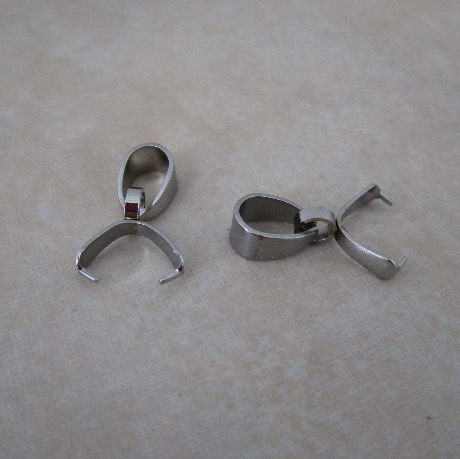 10 stainless steel small pinch bails 13mm