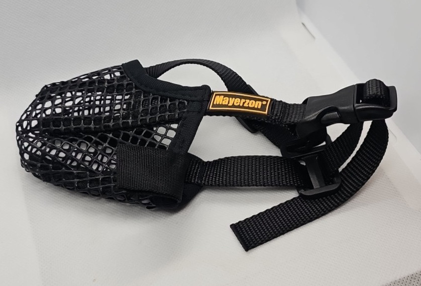 XS Dog Muzzle Mayerzon Breathable Mesh Black Adjustable