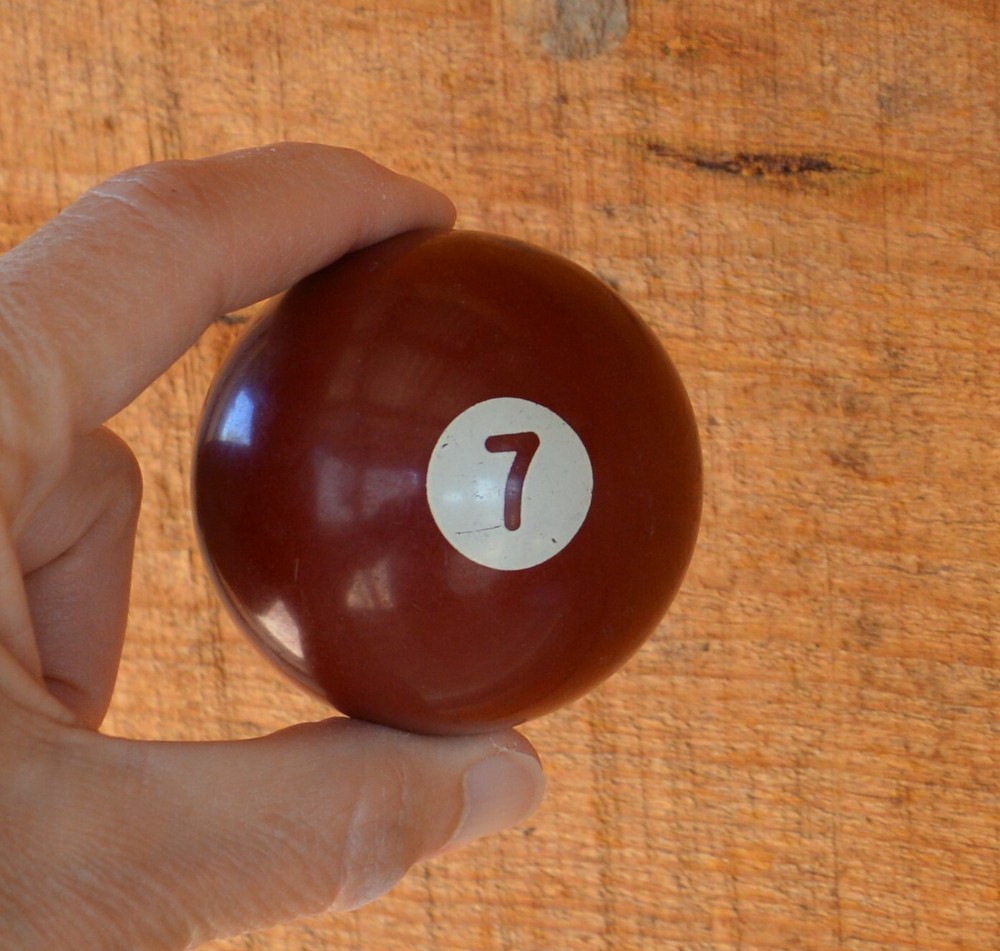 Vintage Pool Ball No. 7 Solid Maroon Replacement Re-purpose