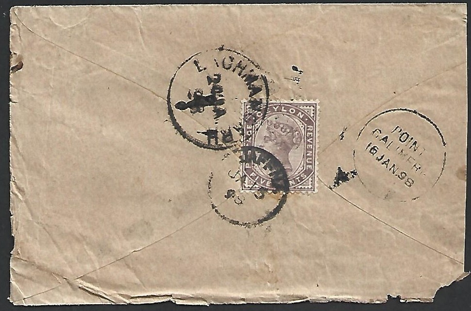 (BL) Ceylon 1998 QV 5c Cover