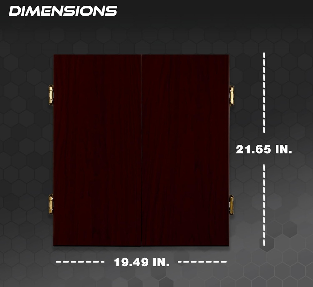 Official Size Dart Board Cabinet Set with Darts