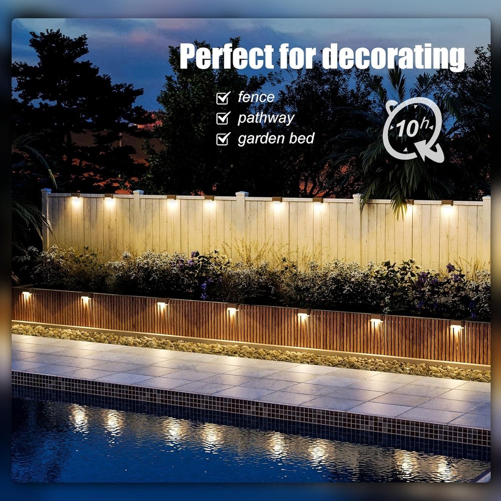 SOLPEX 16 Pack Solar Deck Lights Outdoor Waterproof Step Fence
