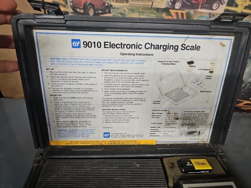 9010 Slimline Electronic Refrigerant Charging Scale - tif Instruments