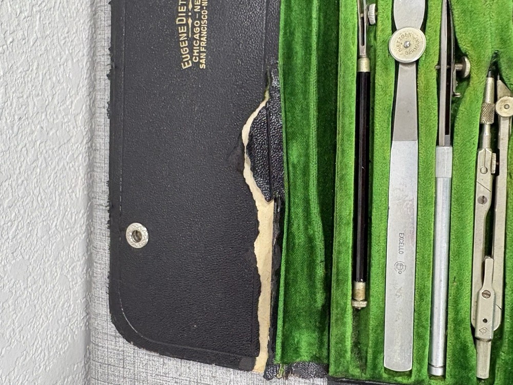 Vintage 20 Piece Drafting Instrument Set Eugene Dietzgen Co.