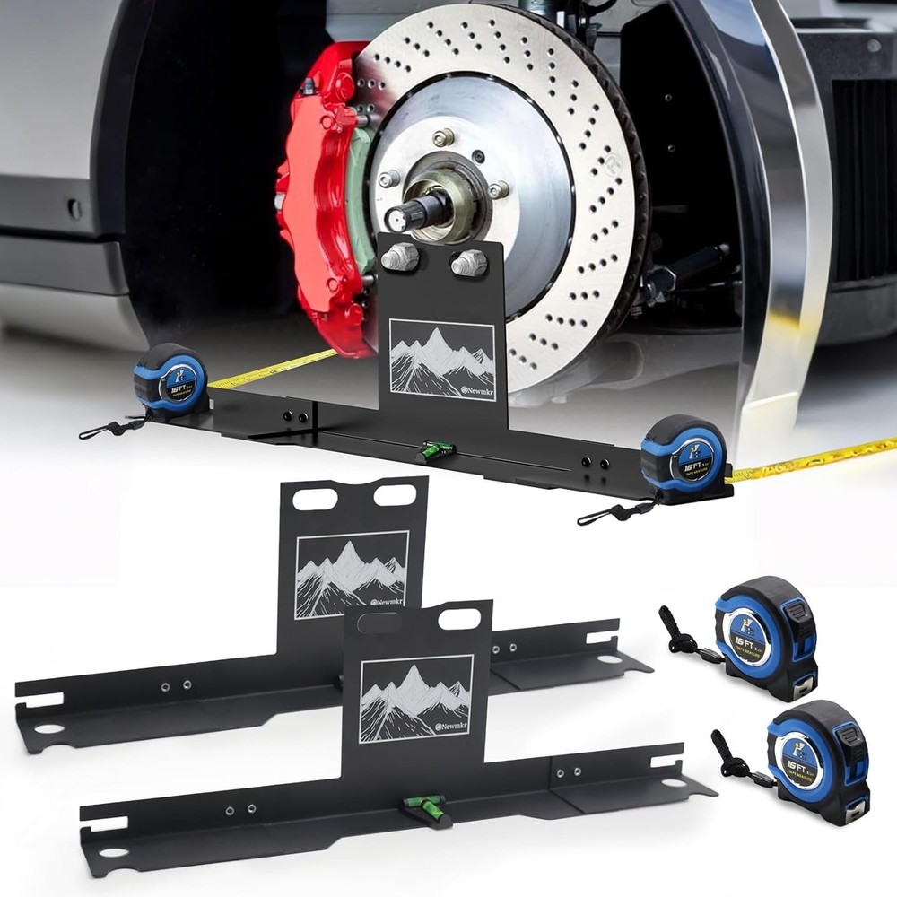 Wheel Alignment Tool with Imperial Tape Measure, Heavy-Duty Toe Alignment Pla...