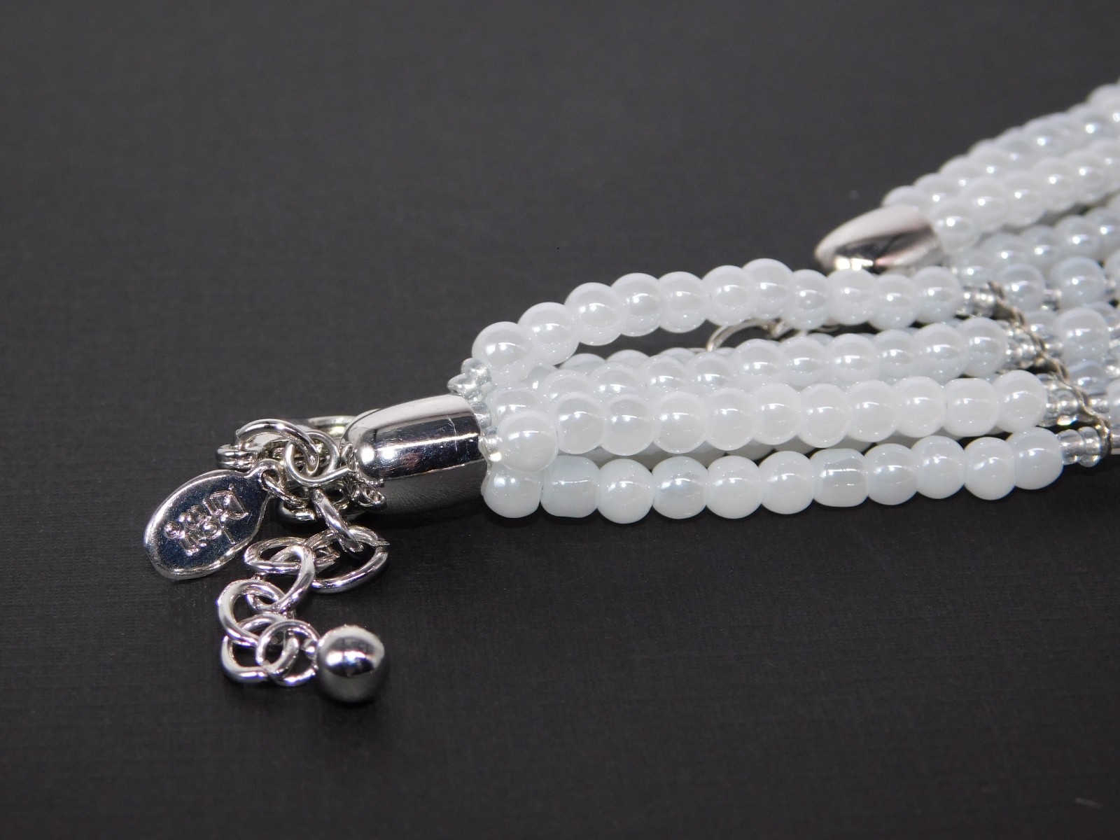 Vintage JOAN RIVERS Blue Gray Starlet Floral Bead Statement Necklace