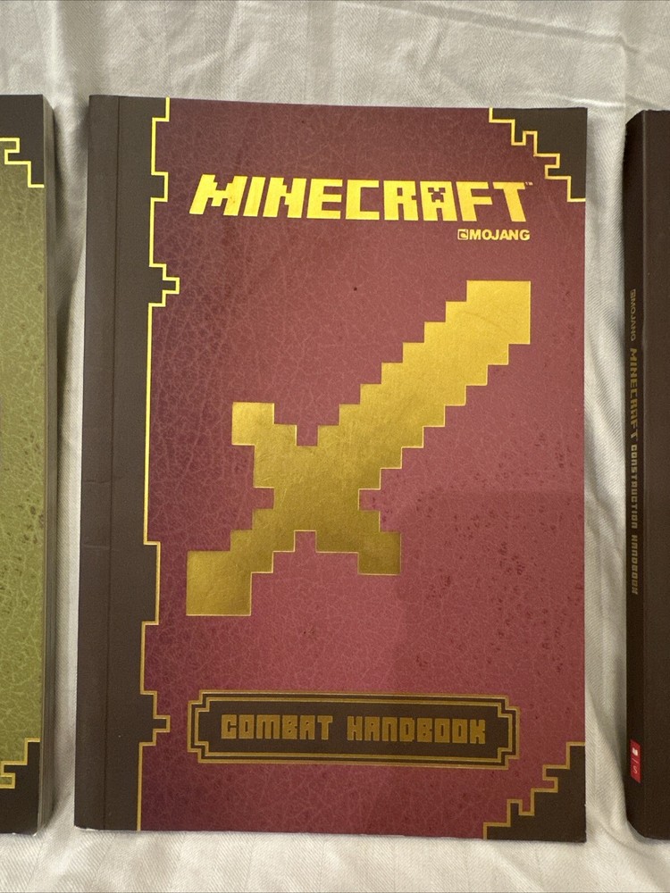 Minecraft Construction, Essential, And Combat Handbooks 3 Book Set