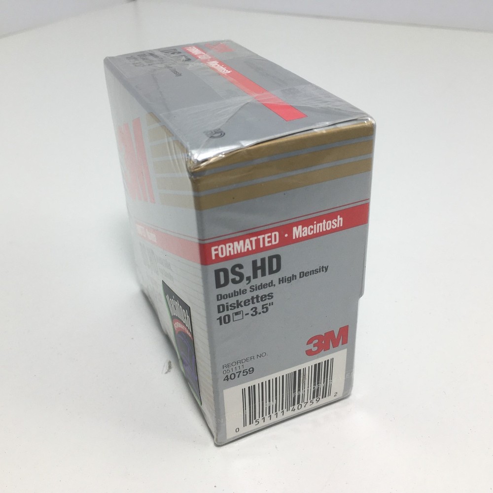 NEW 3M DSHD Diskettes Double Sided High Density 3.5" 10Pk Floppy Disk Mac Format