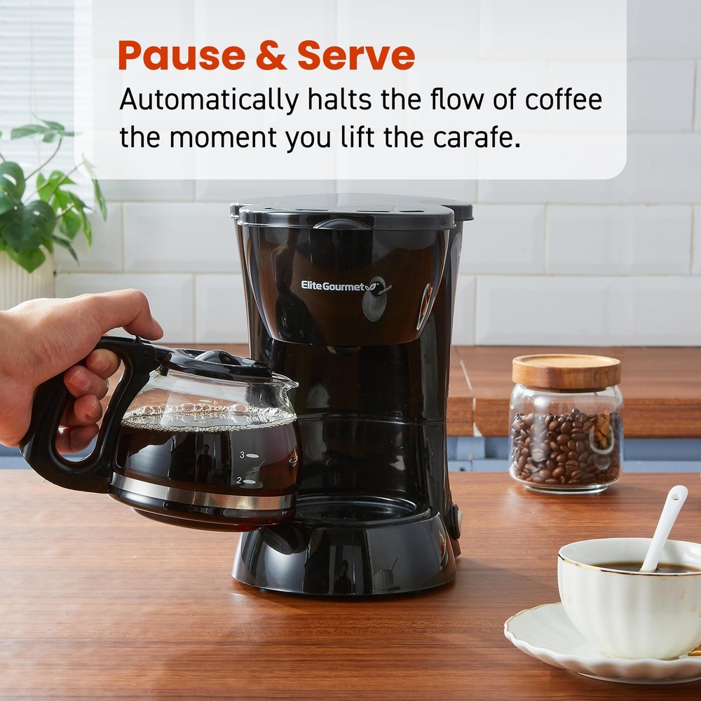 Automatic Brew and Drip Coffee Maker 4 Cup Capacity Kitchen Machine Black