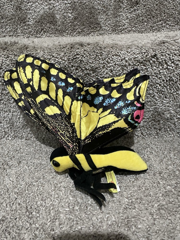 Folkmanis Swallowtail Butterfly & Frog Puppet Plush Insect Bug Learning