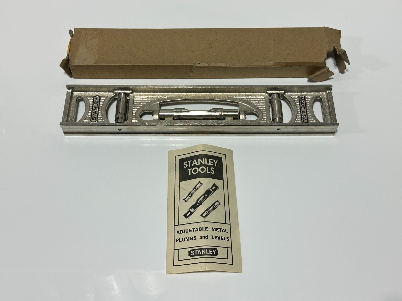 NOS Stanley Tools USA 36G - 12 IN. (42-612) Machinists Level w/ Vial, Cast Iron