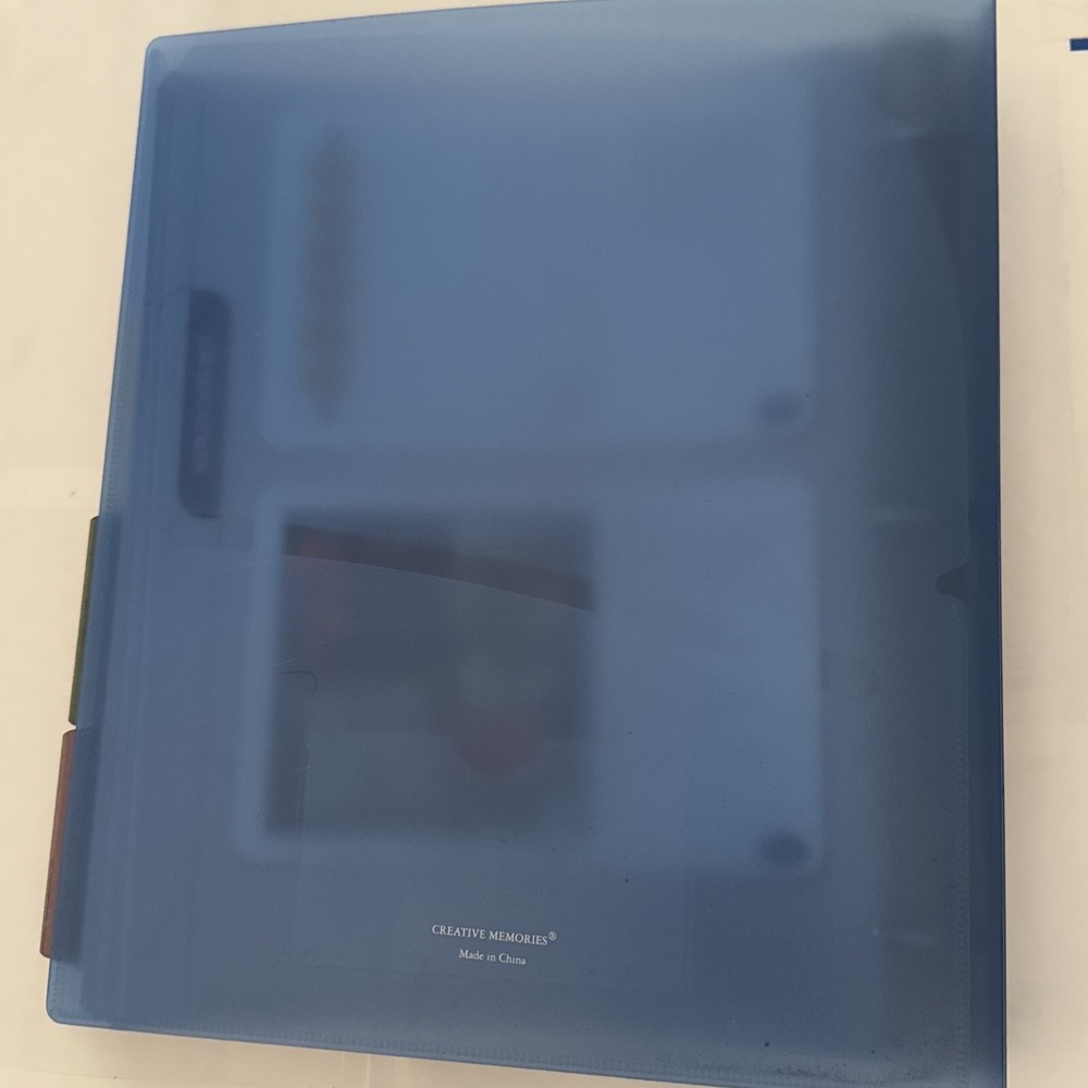Creative Memories CM BLUE PAGE PATTERNS ORGANIZER BINDER FILLED OVER 200 PAGES