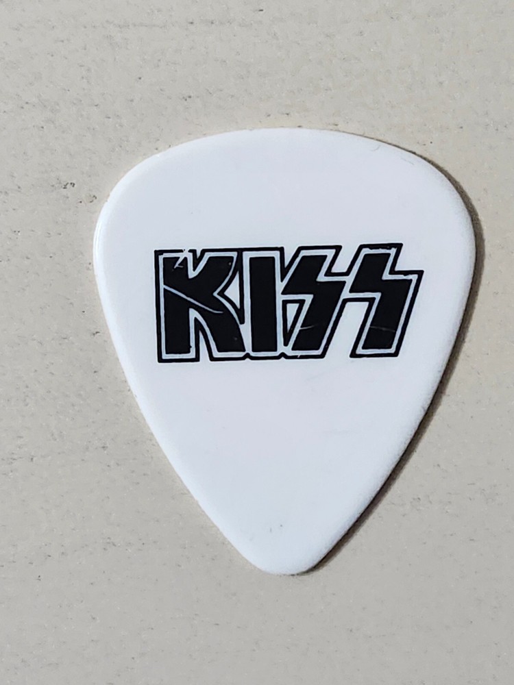 KISS Gene Simmons RARE VINTAGE White Farewell Tour Guitar Pick From Concert COOL