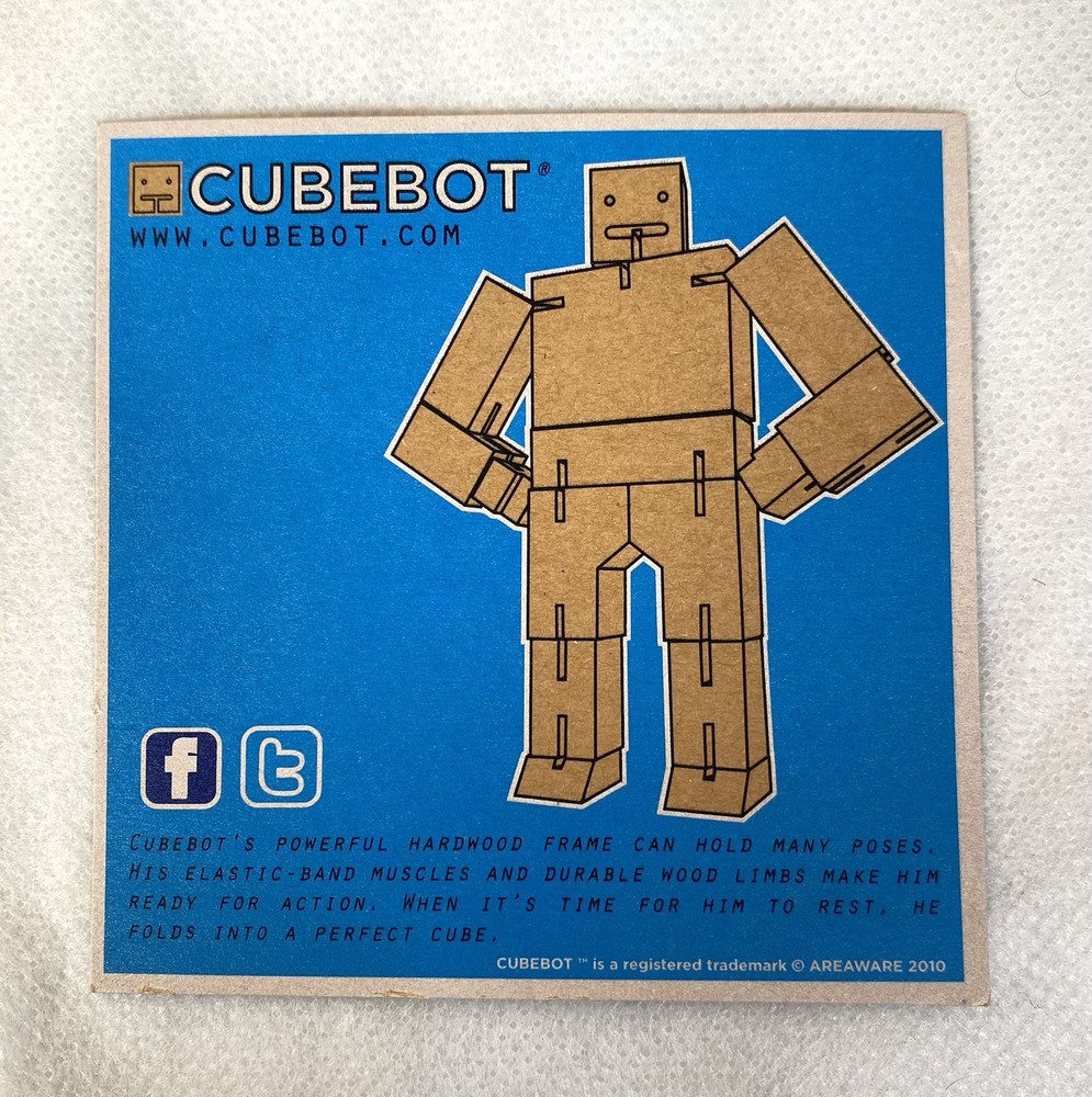 Cubebot Areaware by David Weeks Studio Multicolor Wood Cube Puzzle Robot