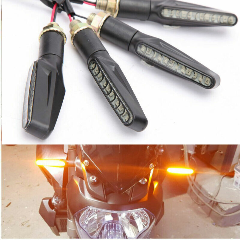4 Pack Motorcycle Turn Signals Blinker Lights Amber Universal For Suzuki DRZ400s