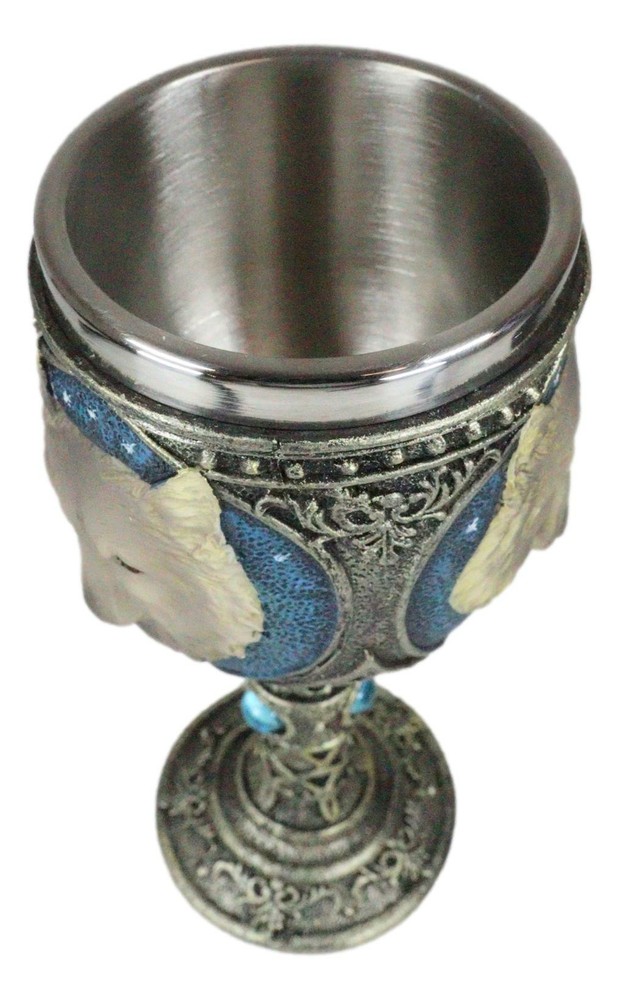 Ebros Lone Wolf Celtic Magic 7oz Wine Chalice Goblet 7oz Home Decor