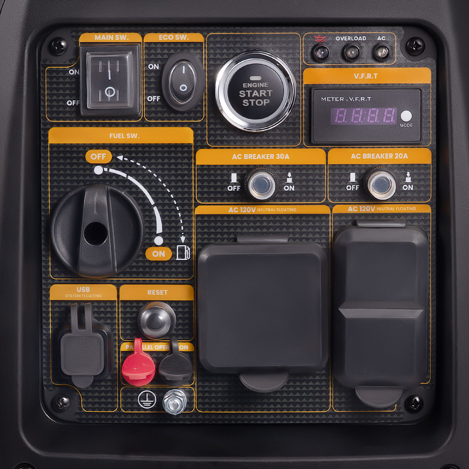 Gas Powered Generator 5000W Peak Digital Display Electric Remote Start RV Ready