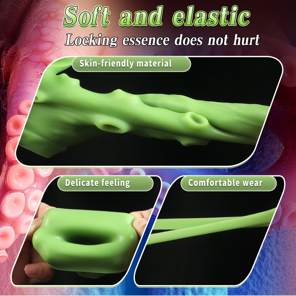 Soft Penis Sleeve Cock Ring Extender Enlargement Locking Delay Ejaculation Time