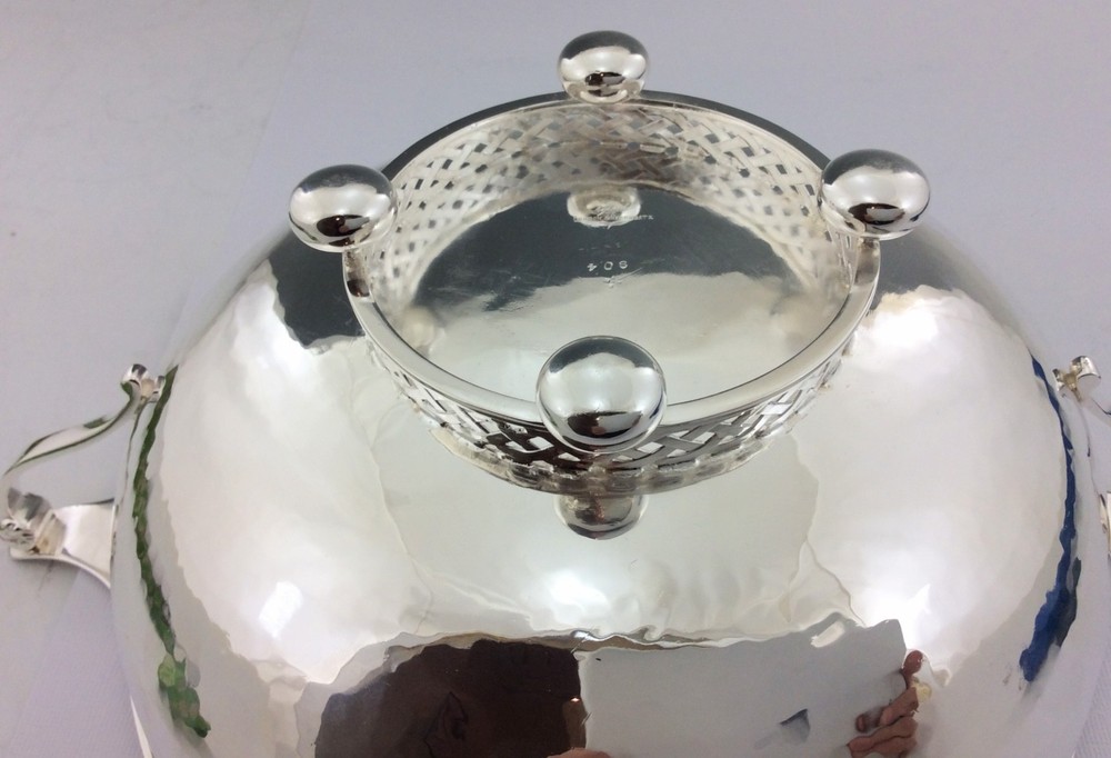 ARTS & CRAFTS LARGE SOLID SILVER BOWL A.E.JONES 1924