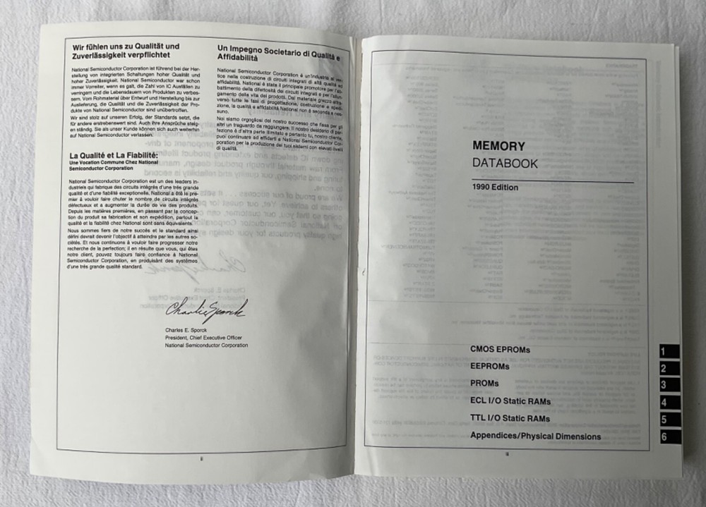 NATIONAL SEMICONDUCTOR Memory Databook 1990