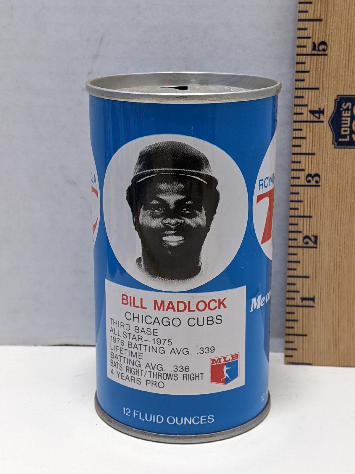 Vintage 70's Royal Crown RC Cola MLB Bill Madlock Baseball Can