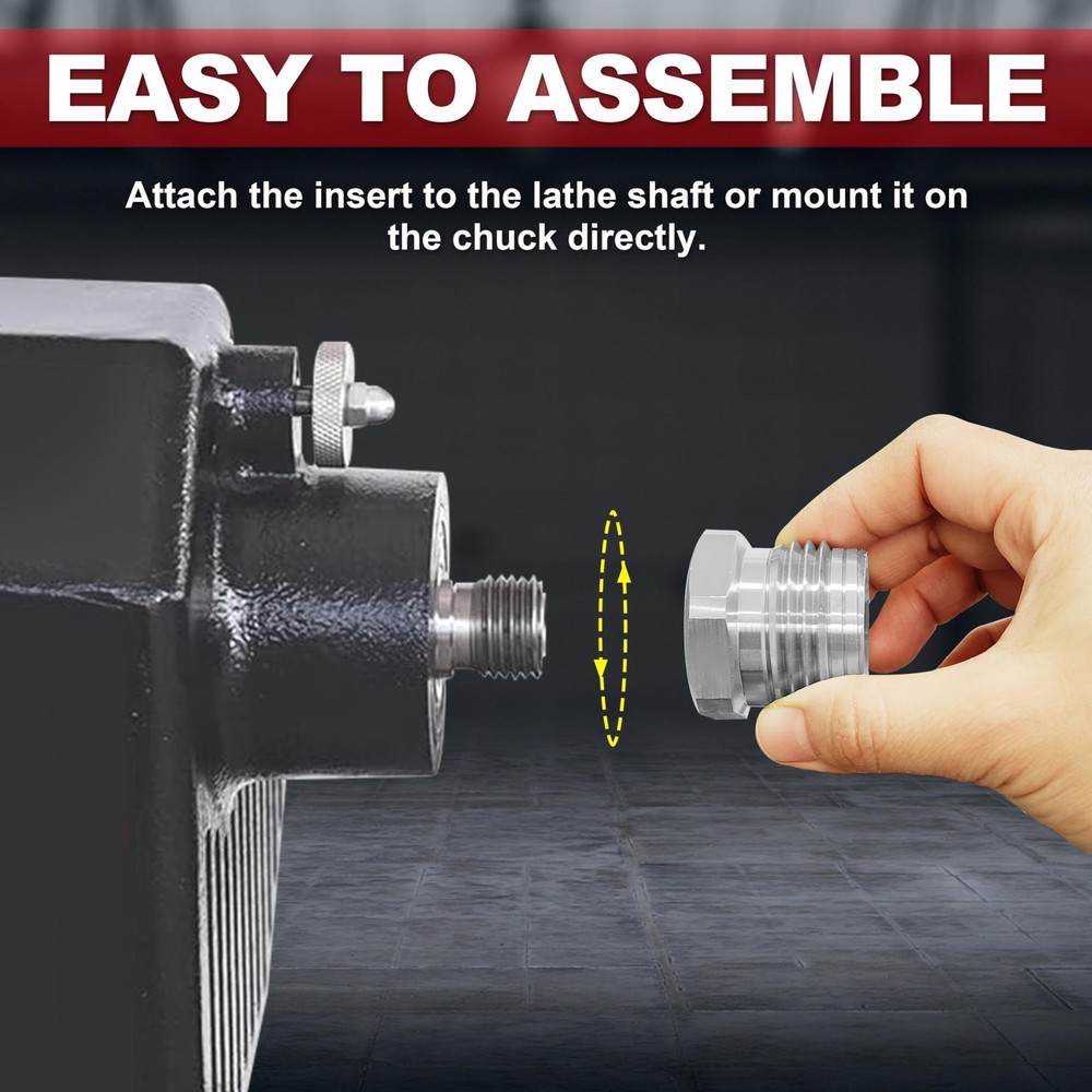 1 Inch 8 TPI Thread Chuck Insert/Adapter Compatible with NOVA lathe External ...