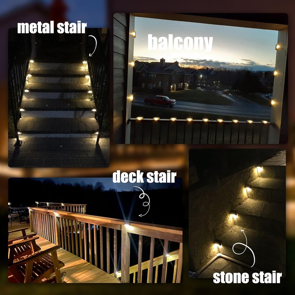 SOLPEX 16 Pack Solar Deck Lights Outdoor Waterproof Step Fence
