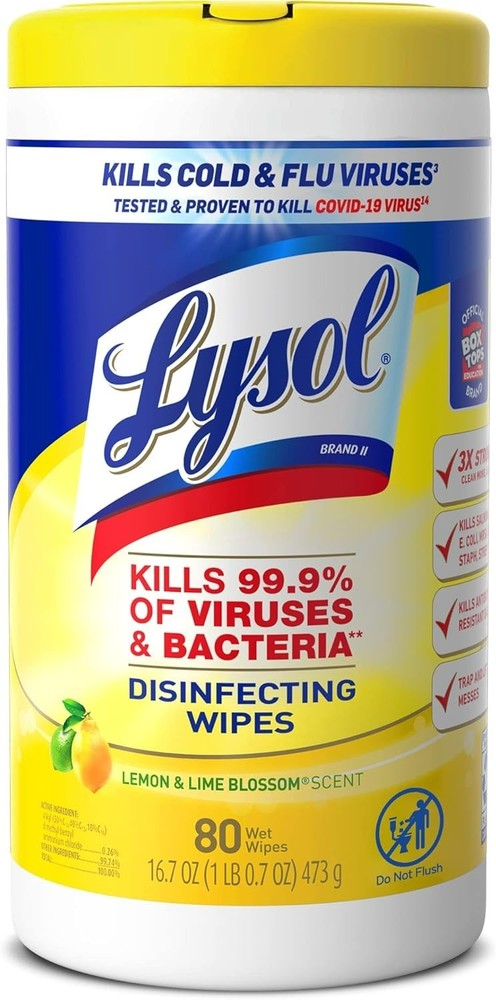Lysol Disinfecting Wipes Bundle, 80 Count