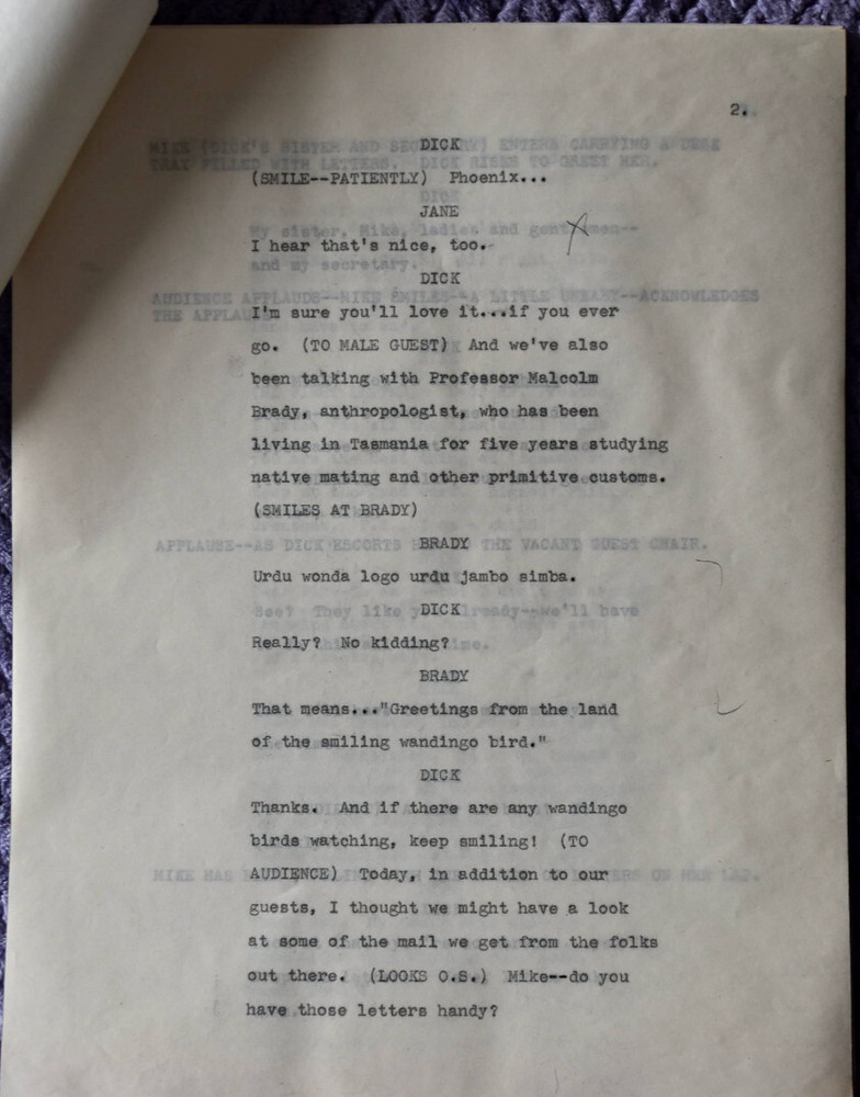 1970s The New Dick Van Dyke Show Original Type Written Screenplay Script