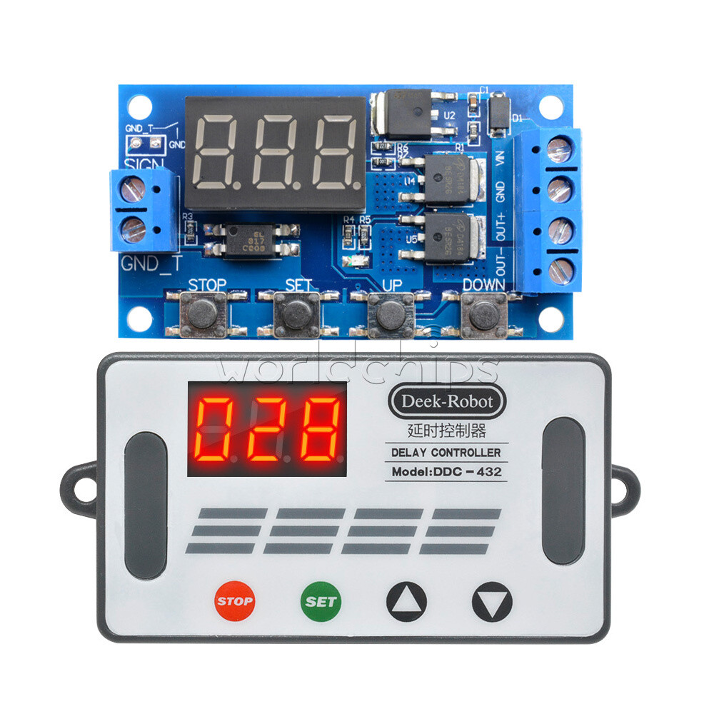 12V/24V Digital Tube Dual MOS Trigger Cycle Timer Delay Controller Control Board