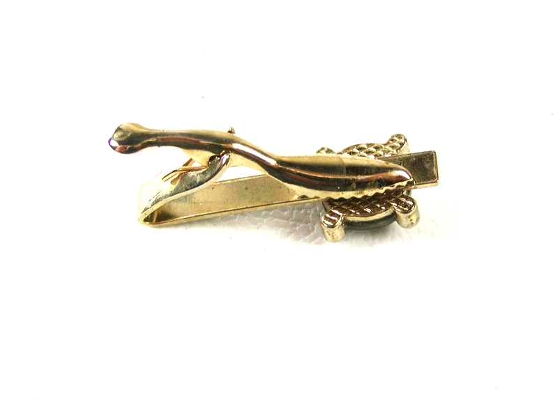 Silvertone & Black Tie Clasp Unbranded 32916