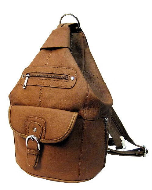 Roma Leathers Snap Buckle Lockable Convertible Backpack
