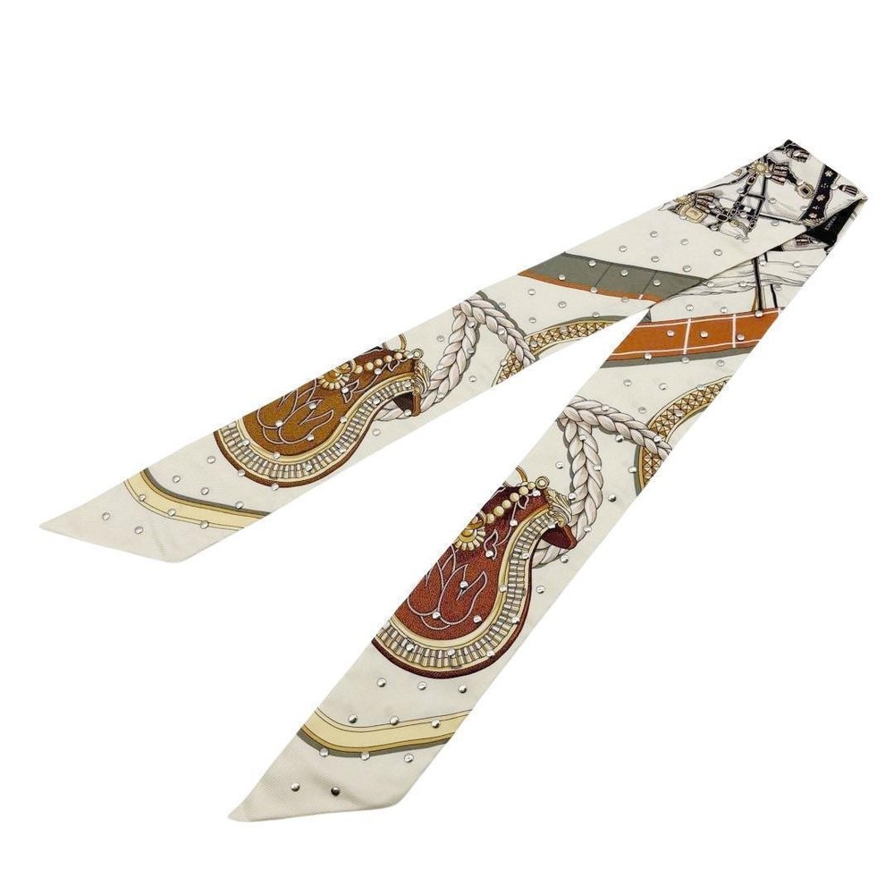 HERMES Scarf Twilly Gran Apala with Studs 5M44
