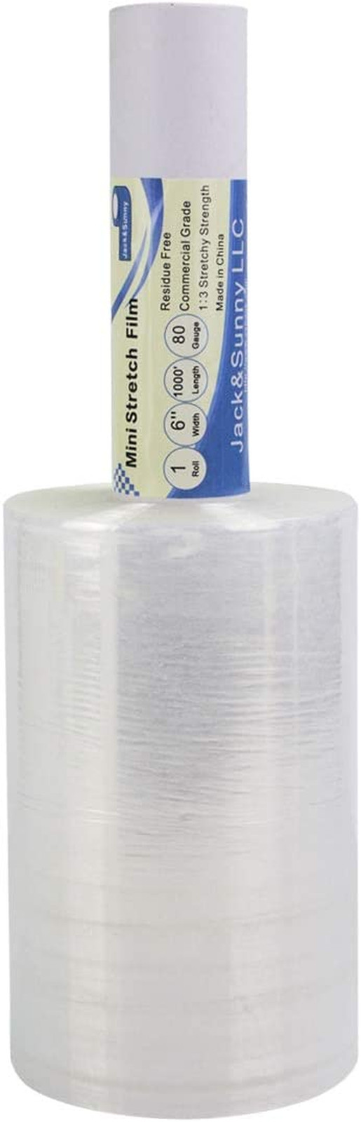 Clear Stretch Wrap 6"×1000' Plastic Wrap Roll for Moving Shipping Wrap,Industria