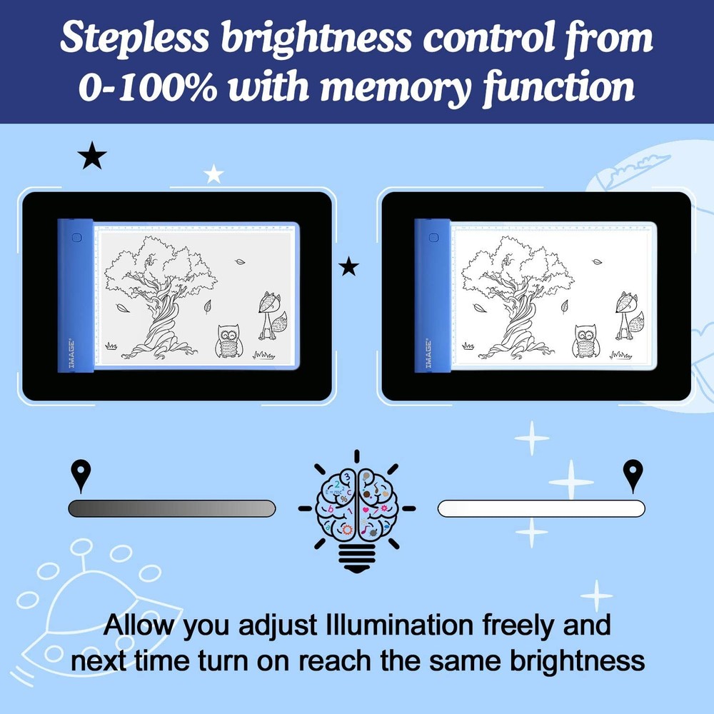 IMAGE Light-up Tracing Pad Dimmable Coloring Board Drawing Copy Pad Table Gift