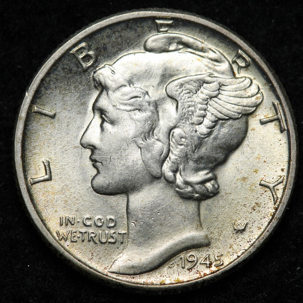 1945 Mercury Silver Dime GEM BU *UNCIRCULATED* MS E285 ZRF