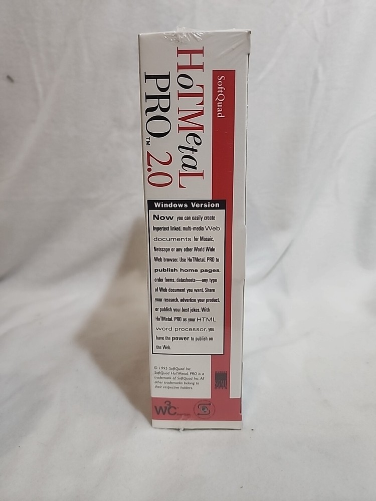 SoftQuad Hot Metal Pro 2.0 Windows Version Vintage Software New & Sealed