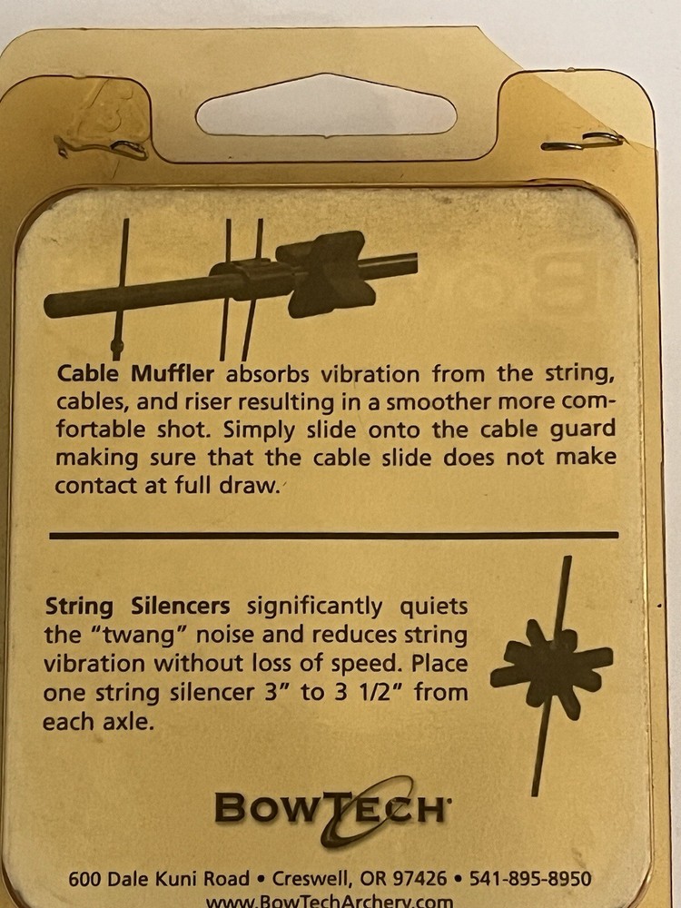 ORIGINAL BOWTECH “THE HUSH KIT” BOW STRING & CABLE SILENCERS W/CABLE MUFFLER