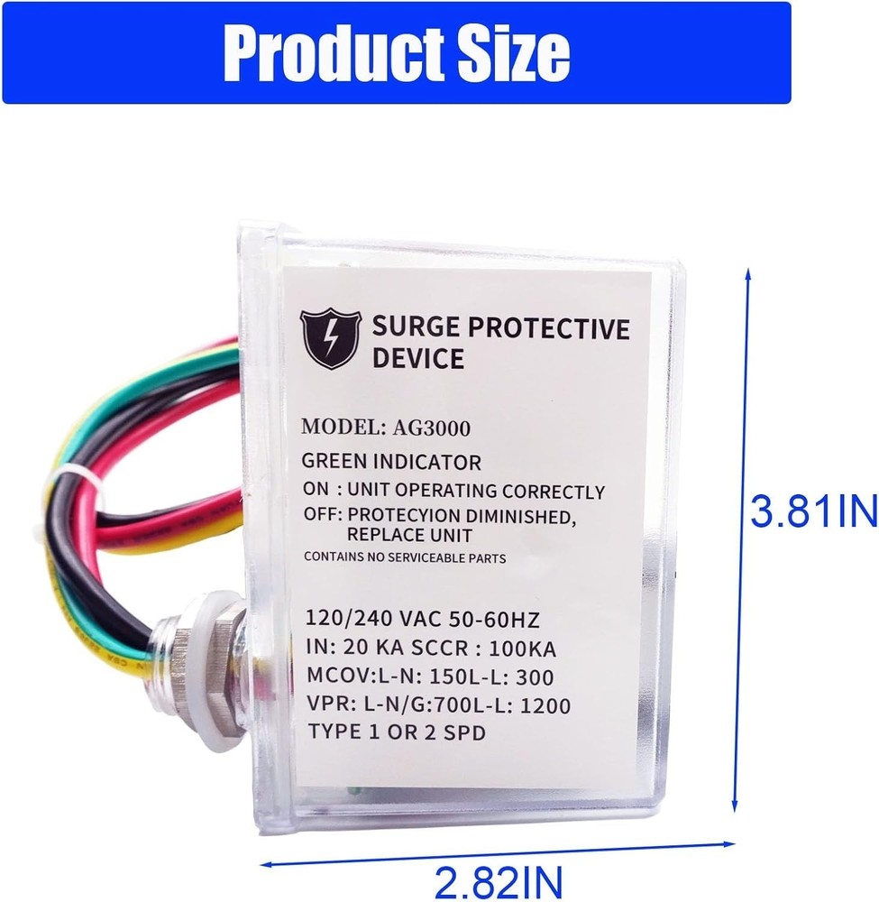 120/240V HVAC Surge Protector Device with TPMOV Technology, 3-Mode Mini Split