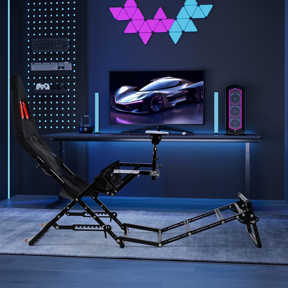 Supllueer Foldable Racing Simulator Cockpit Fits Logitech G920 Moza Thrustmaster