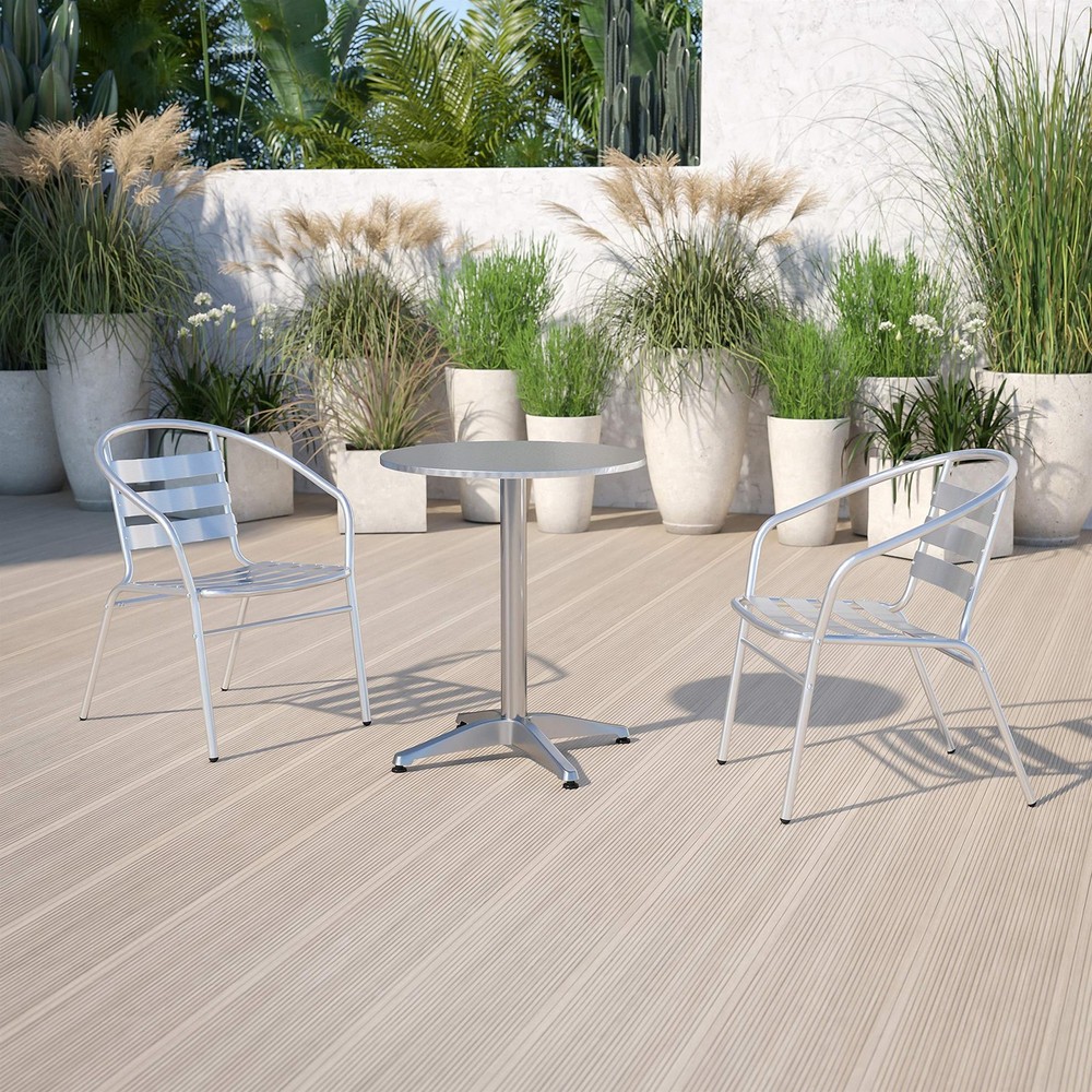 Pemberly Row Aluminum Round Bistro Table