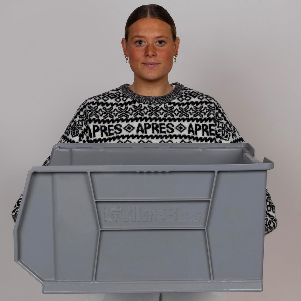 30289 Super-Size Akrobins Plastic Storage Bins, Space-Saving Stackable Bins for