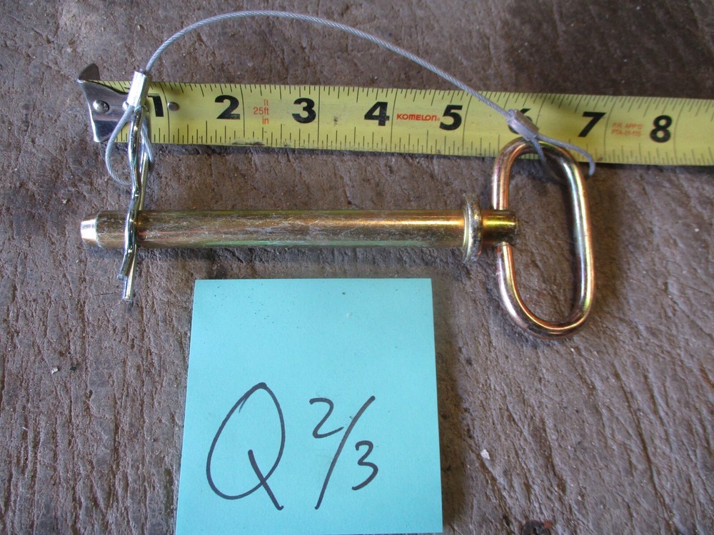 NOS 5" Hitch Pin, 1/2" Dia Pull Pin w/ Handle & Keeper Pin/Cable