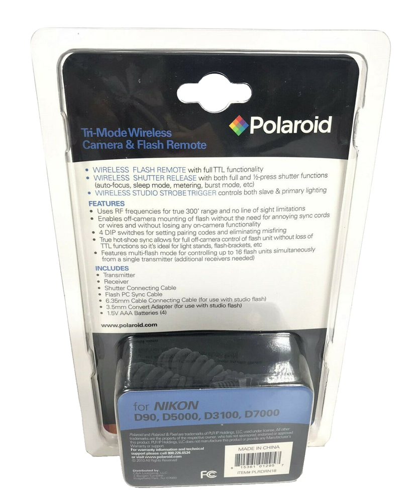Polaroid Tri-Mode Wireless Camera & Flash Remote For Nikon D7000