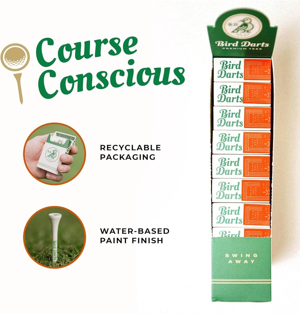 Stylish Cigarette-Style Golf Tees - 18 Count