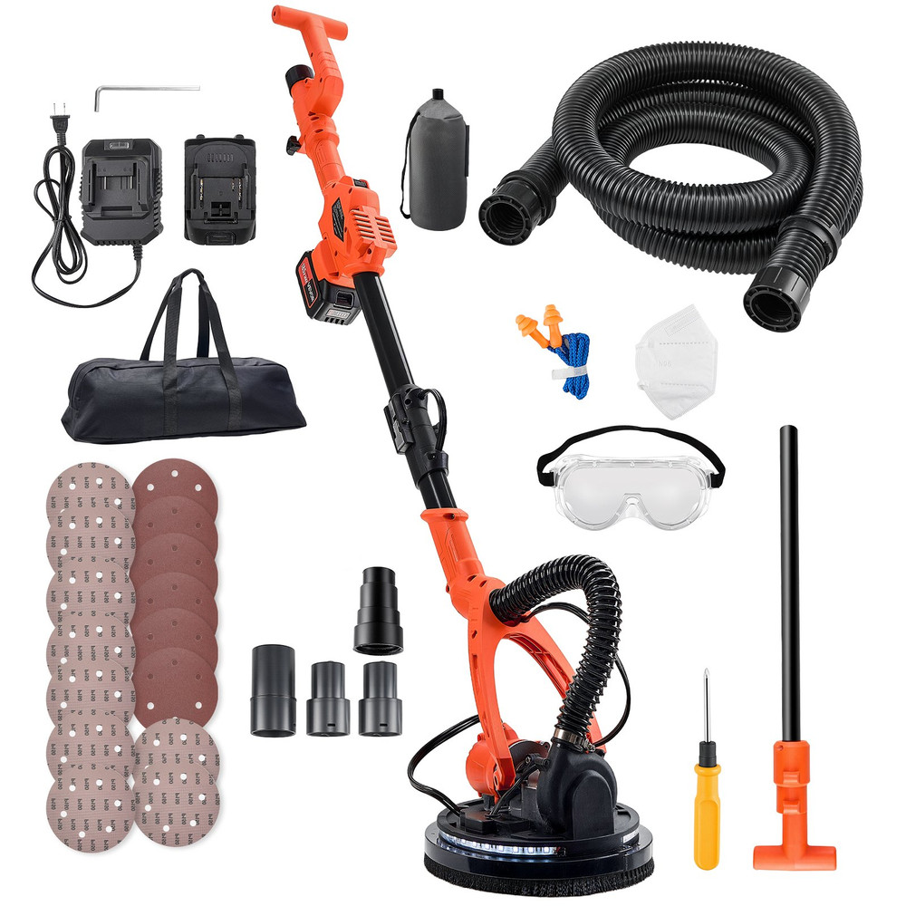 Cordless Drywall Sander 450W Popcorn Ceiling Tool w/ Vacuum LED