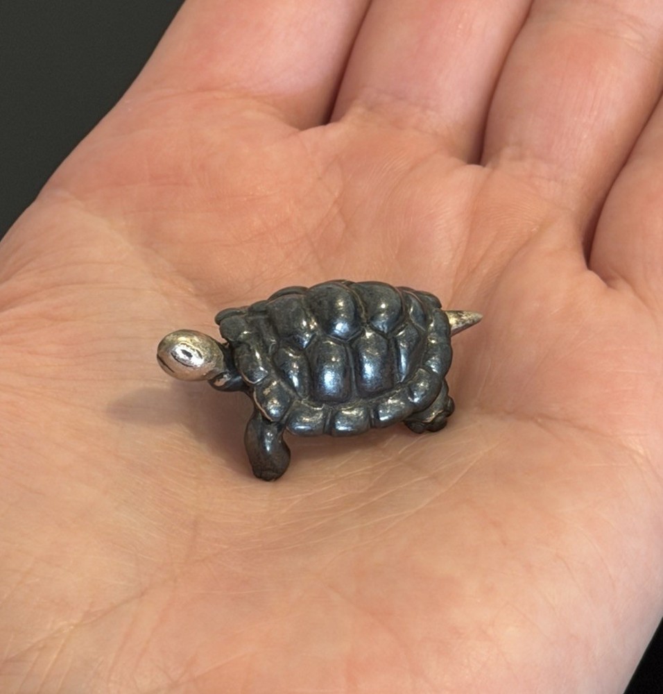 Solid Sterling Silver Turtle Tortoise Paper Weight Mexico Taxco