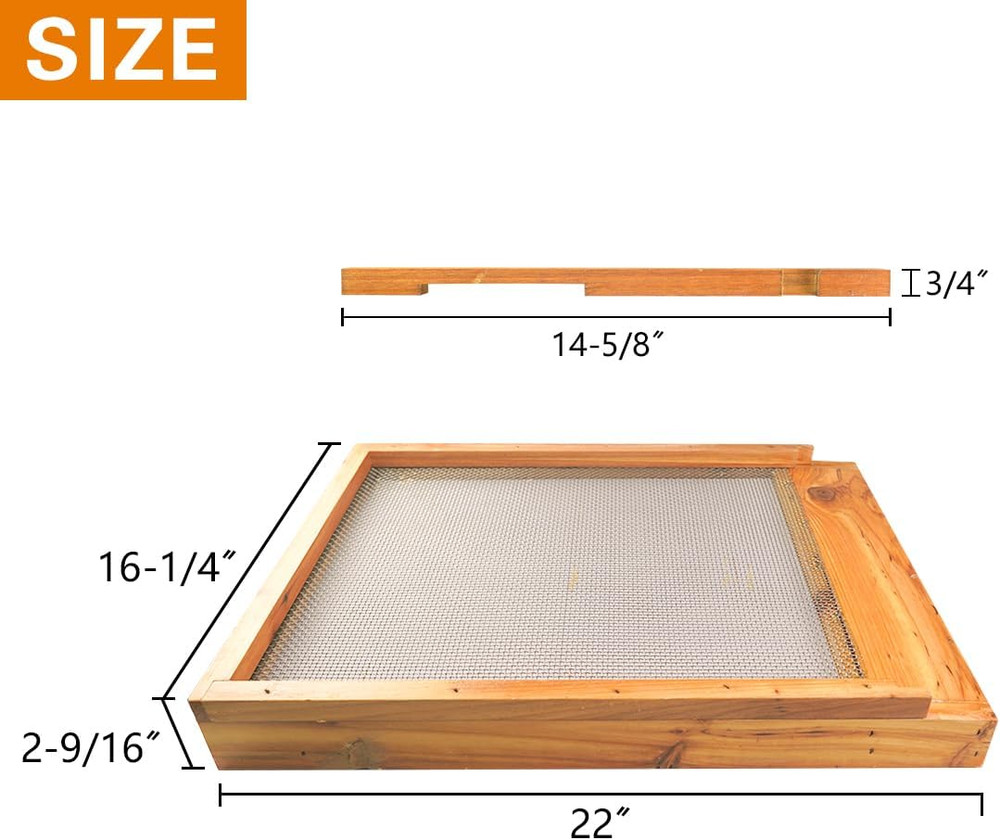 2Pcs Beehive Screened Bottom Board 10 Frame Langstroth Bee Hive Screened Bottom