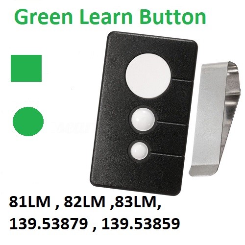 Liftmaster Chamberlain 81LM Compatible Garage remote Control green Learn button