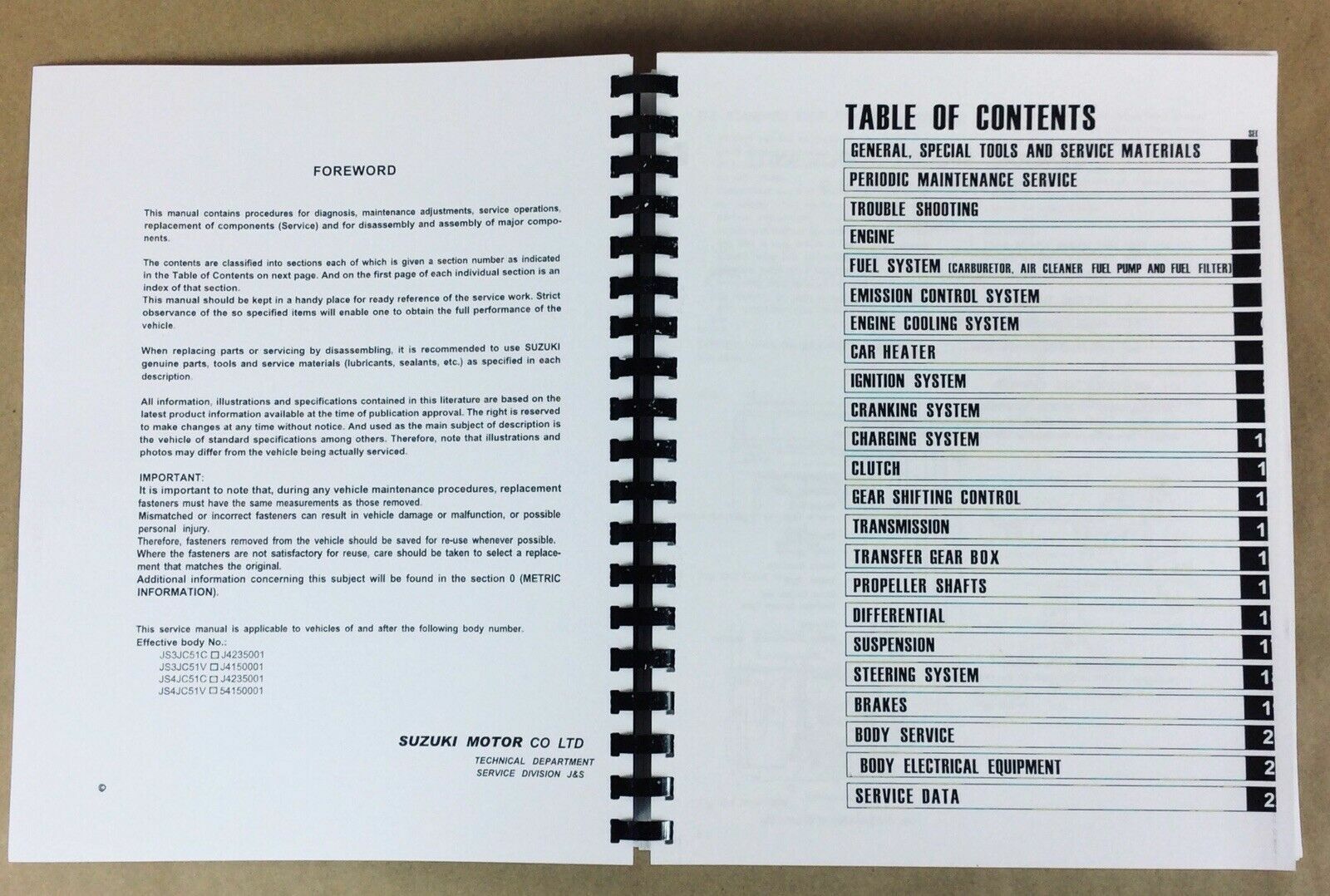 Suzuki Samurai Factory Service Repair Shop Manual 1986 1987 & 1988 New 86 87 88